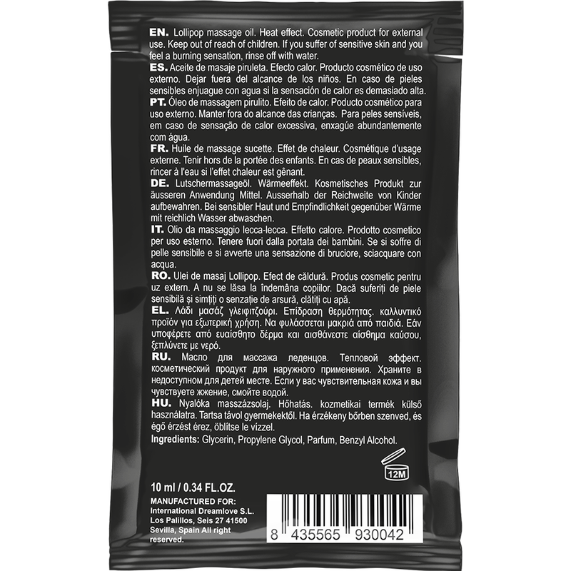 Coquette Chic Desire – Óleo de Massagem Beijável de Bolso com Efeito de Calor Pirulito 10 ml