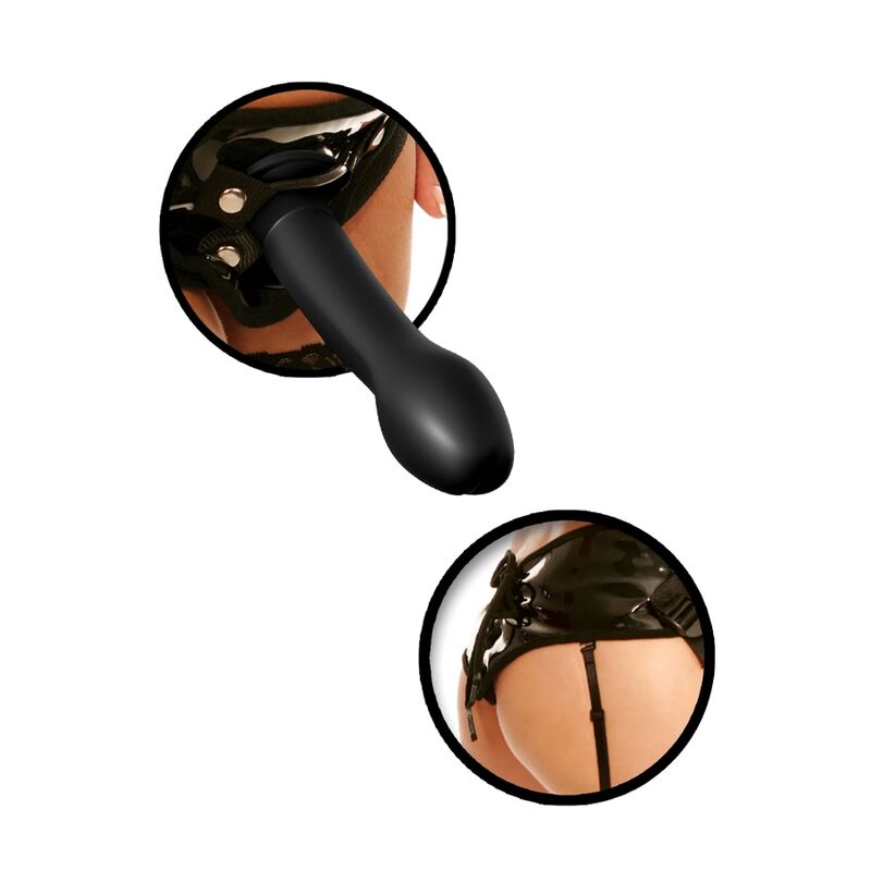 FETISH FANTASY SERIES Conjunto Arnês Strap-On com Vibrador e Lingerie para Roleplay