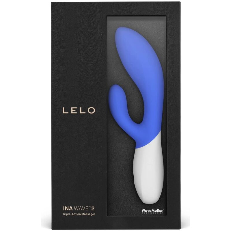 Close-up do vibrador de luxo LELO Ina Wave 2 com tecnologia WaveMotion™ e design ergonómico.