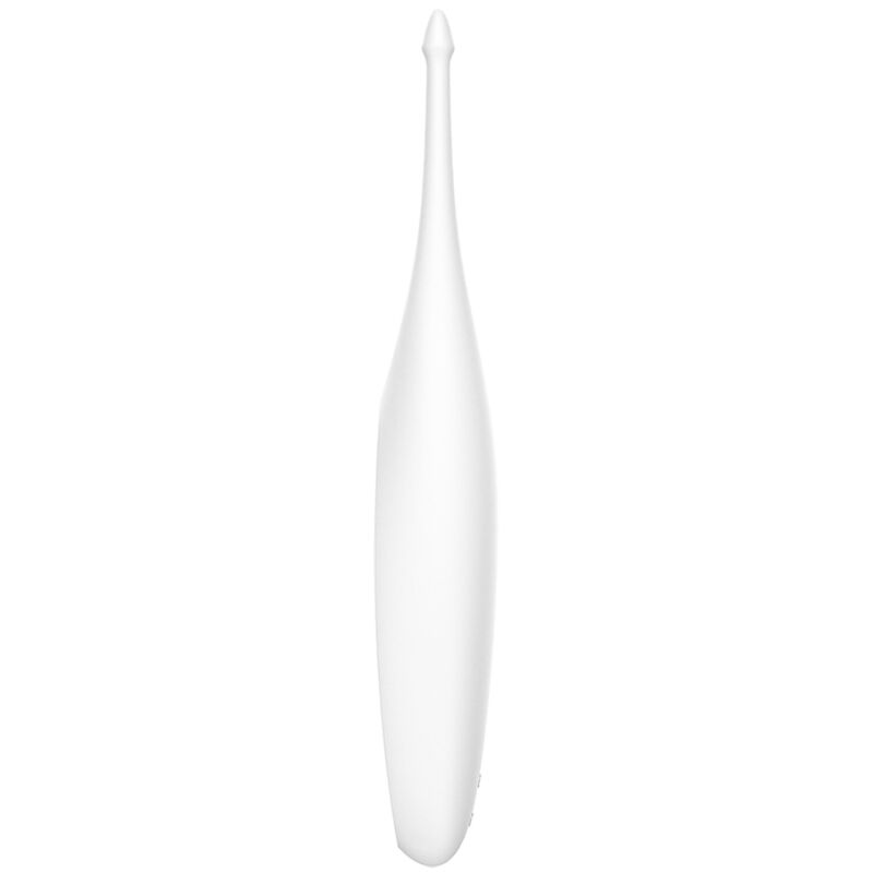 Satisfyer Vibrador Twirling Fun Tip Branco com vibrações circulantes para estimulação clitoriana.