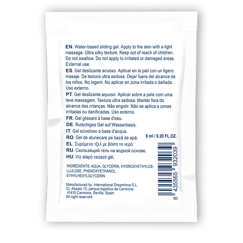 WATERFEEL Gel Deslizante Neutro Base de Água 6ml para lubrificação íntima