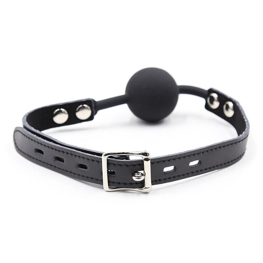 Ohmama Fetish – Gag de Bola de Silicone com Cinto de Couro (Cadeado Incluído)