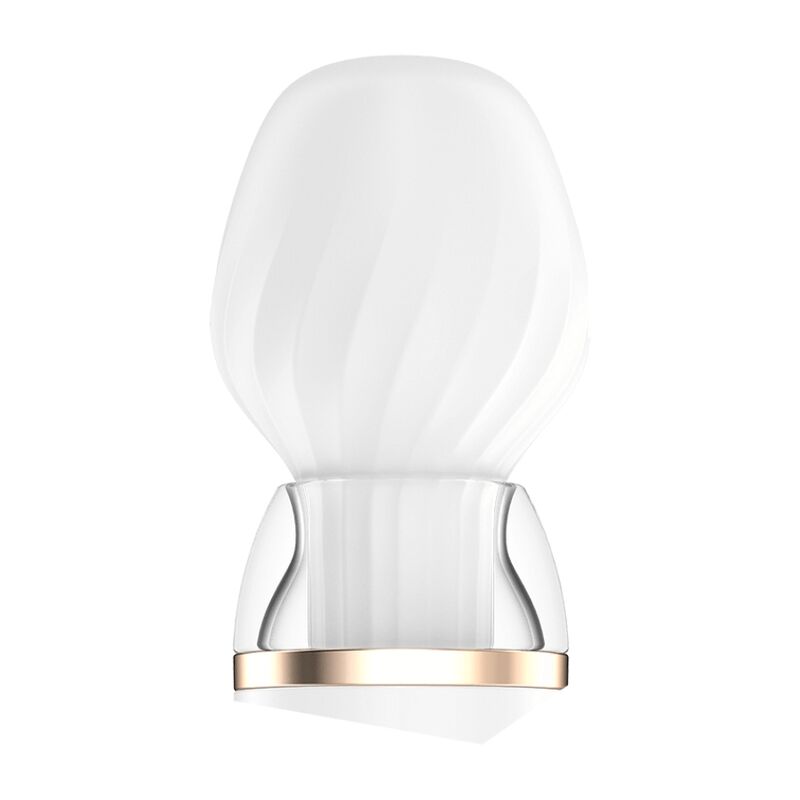 Satisfyer Double Wand-er branco, massageador com app e duas cabeças intercambiáveis para prazer versátil.