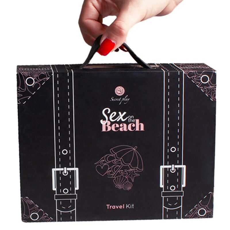 SECRETPLAY Kit de Viagem de Jogos Eróticos Para Casais na Praia, incluindo cartas, vibrador e essenciais