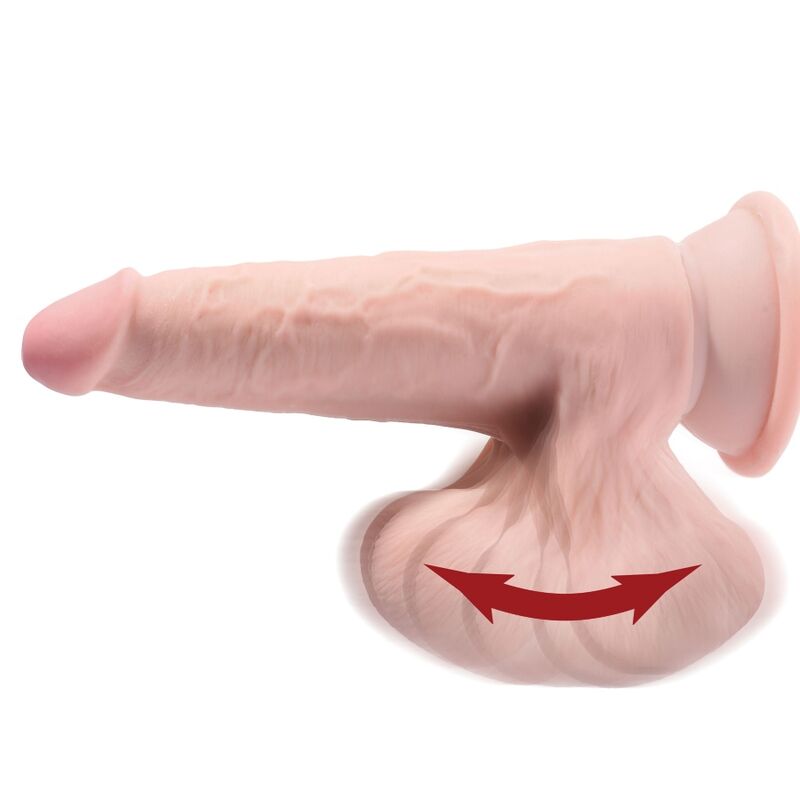 Dildo Plus 3D Con Bolas Colgantes 24.5 cm Piel Clara