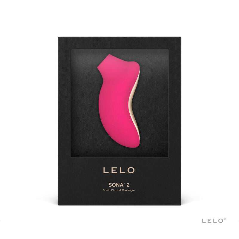 LELO Estimulador de Clitóris SONA 2 Cereja em destaque, mostrando seu design ergonômico e material de silicone.