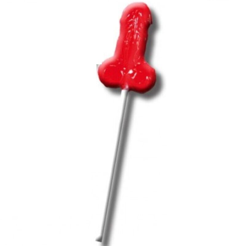Pirulito de Goma en Forma de Pene con Sabor a Fresa