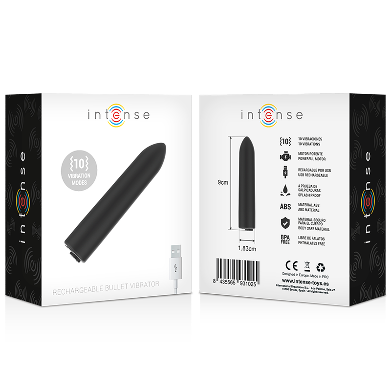 Close-up da Bala Vibrante Mini Intense, mostrando seu design compacto e elegante.