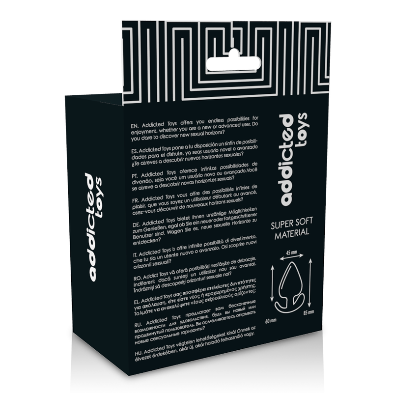 Close-up do Plug Anal Addicted Toys Ergonómico de 8.5 cm, destacando seu design cônico e material de toque suave.