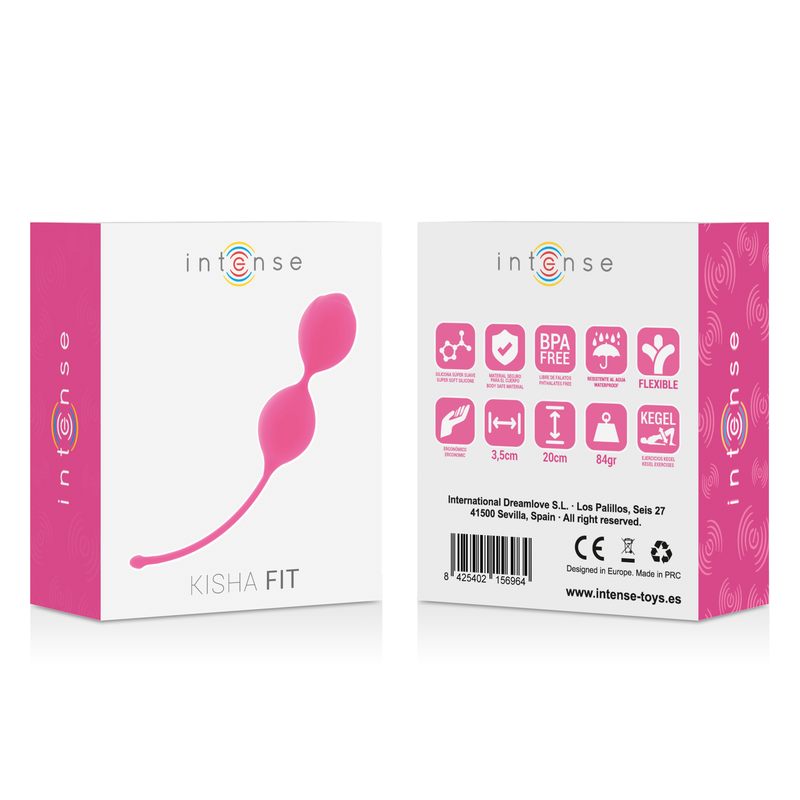 Bolas de Kegel Intense Kisha Fit de silicone na cor fúcsia para fortalecimento do assoalho pélvico.