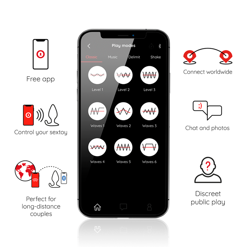 ONINDER – Rio Vibrante Anal Plug Preto (App Gratuito)