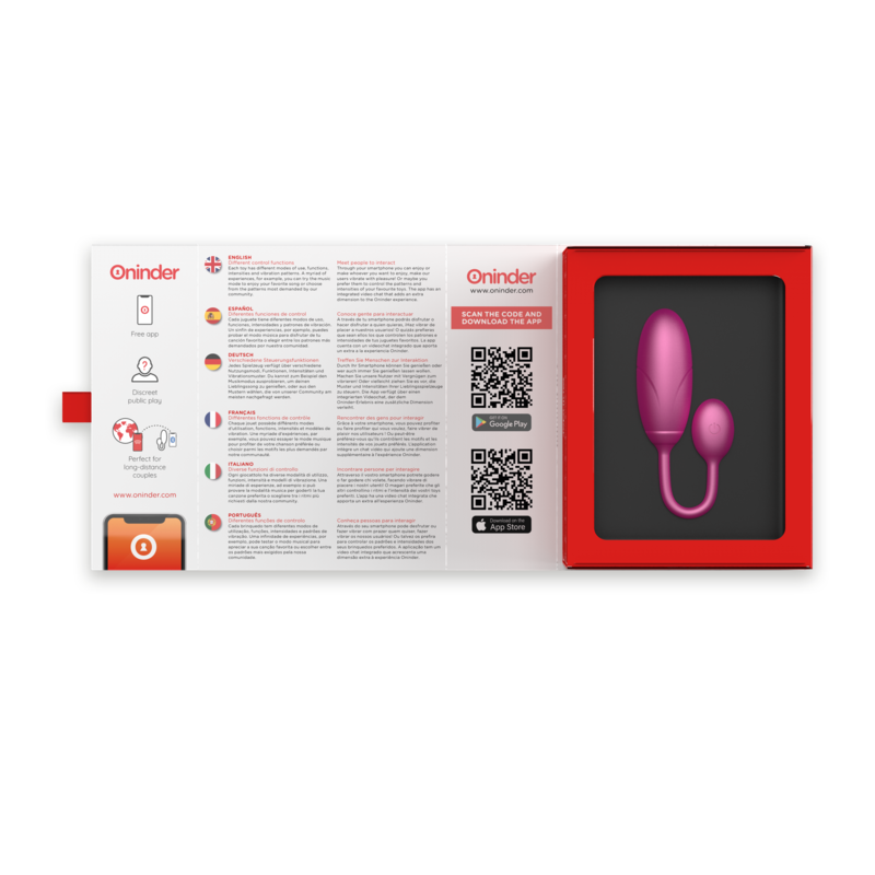 ONINDER – Ovo Vibratório Denver Rosa 7 x 2,7 cm (App Gratuito)