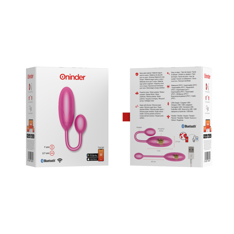 ONINDER – Ovo Vibratório Denver Rosa 7 x 2,7 cm (App Gratuito)