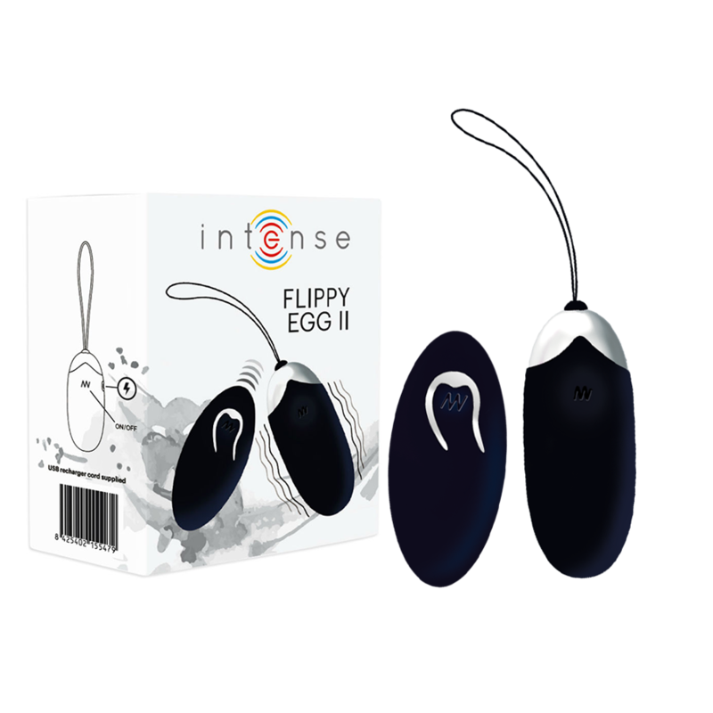 Intense – Flippy II Ovo Vibratório com Controle Remoto Preto