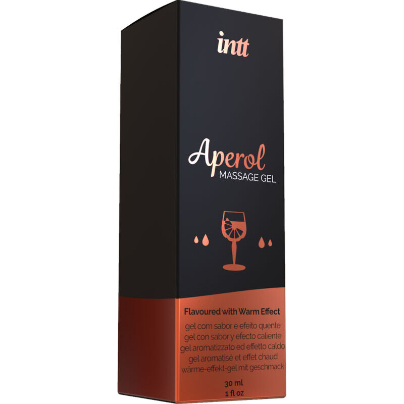 INTT Gel de Massagem Beijável Aperol com efeito de calor intenso para momentos sensuais.