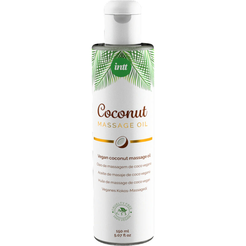 Óleo de Massagem Vegano INTT Coco Doce 150ml para hidratação e relaxamento.