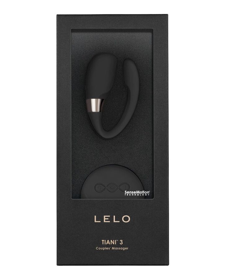 LELO TIANI 3 Massageador para Casais com Controle Remoto SenseMotion, design elegante em silicone preto.