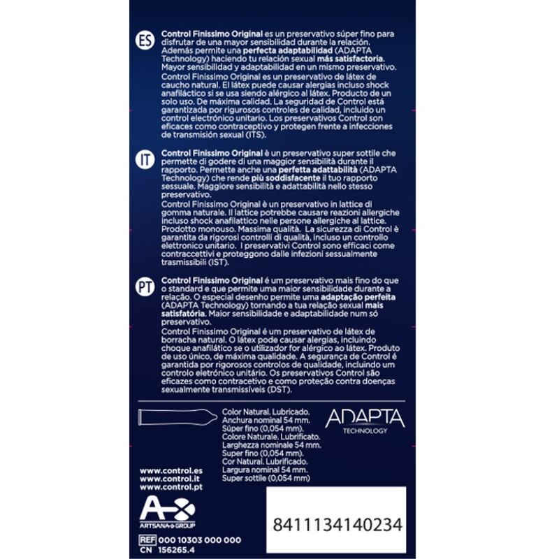 Imagem de Preservativos CONTROL Finíssimo 12 Unidades, destacando a embalagem e o produto