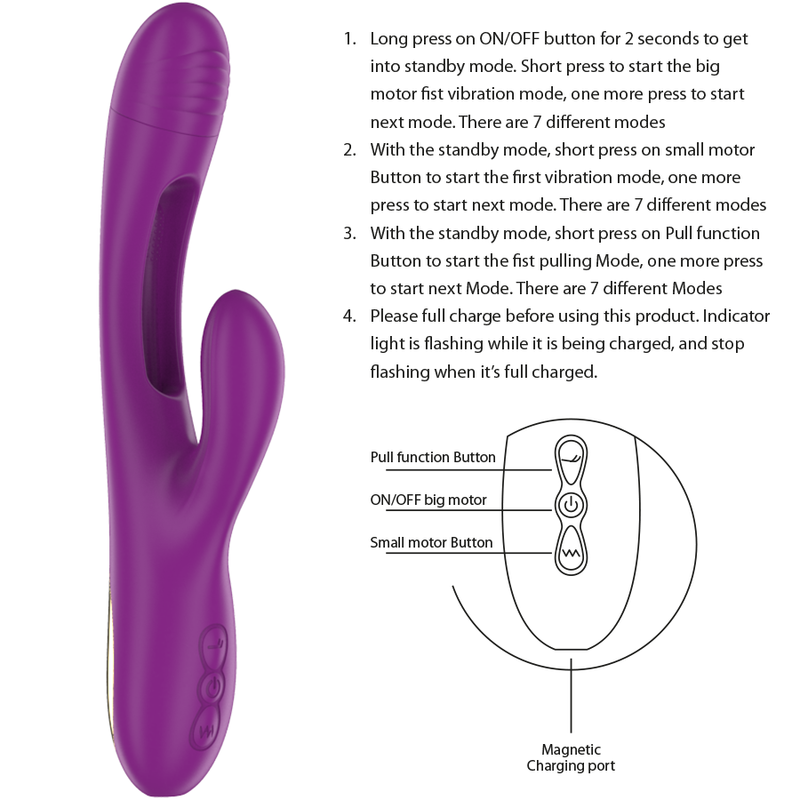 Vibrador Multifunção Intense Apolo Roxo | 3 Motores, Língua Oscilante e Recarregável