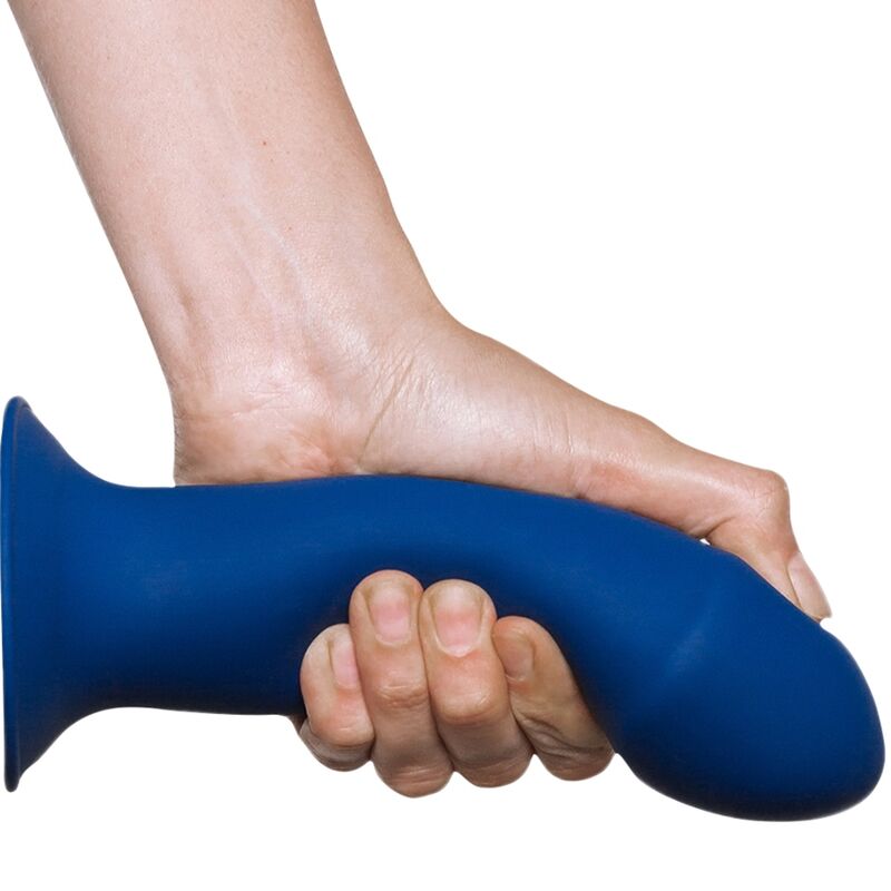 Close-up do vibrador ADRIEN LASTIC Hitsens 1 de silicone azul com textura detalhada.