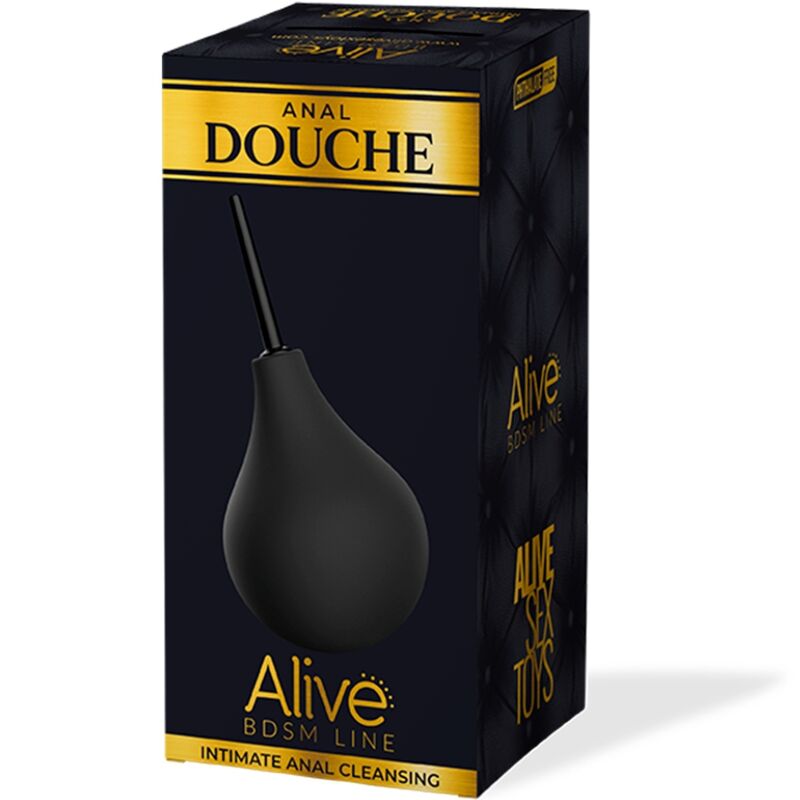 Ducha anal preta ALIVE Tamanho S para higiene íntima
