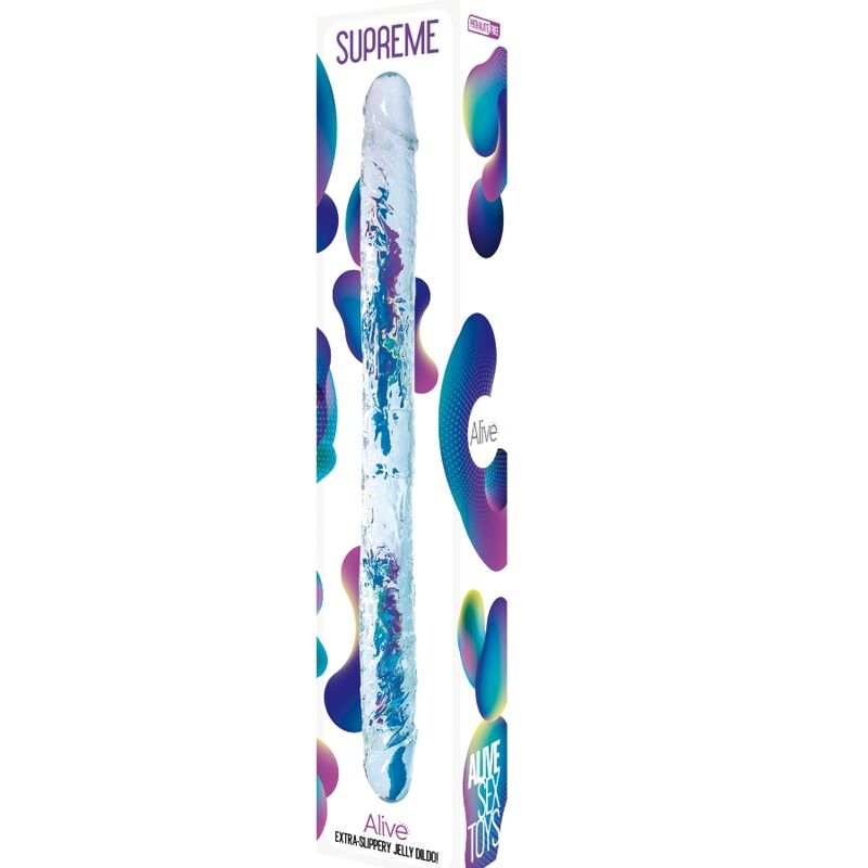 Pênis Realista Alive Supreme Transparente | Gelatina Hipoalergênica e Tamanho Extremo - 38.5cm