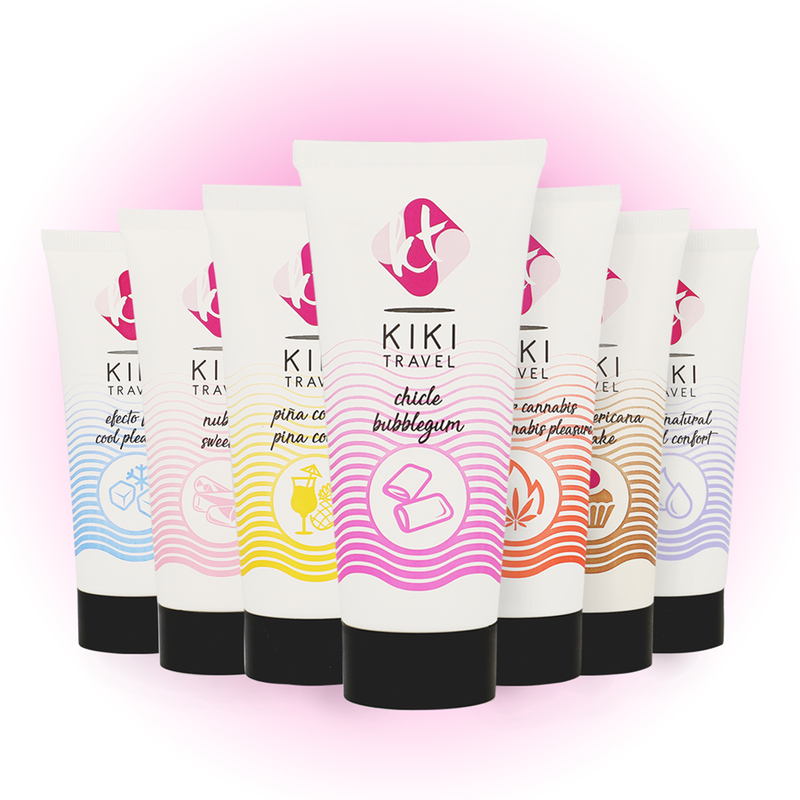 KIKÍ TRAVEL Lubrificante Goma Morango 50ml, embalagem e textura do produto