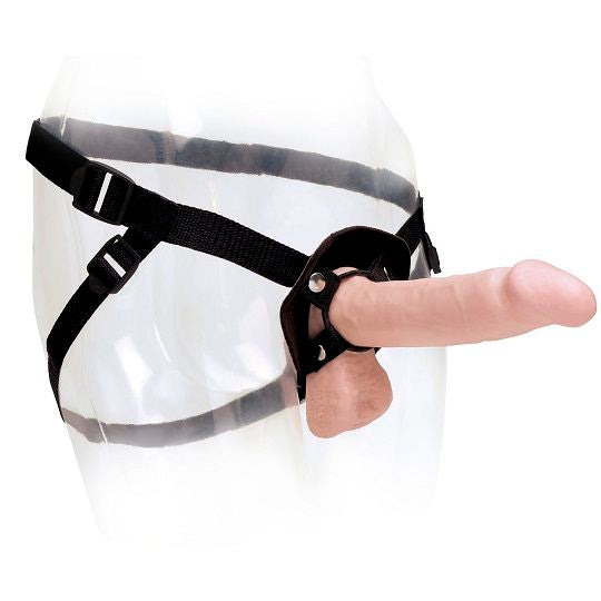 BASIX Arnês Universal Para Vibradores com 3 Anéis de Silicone, mostrando a sua versatilidade e design ajustável.