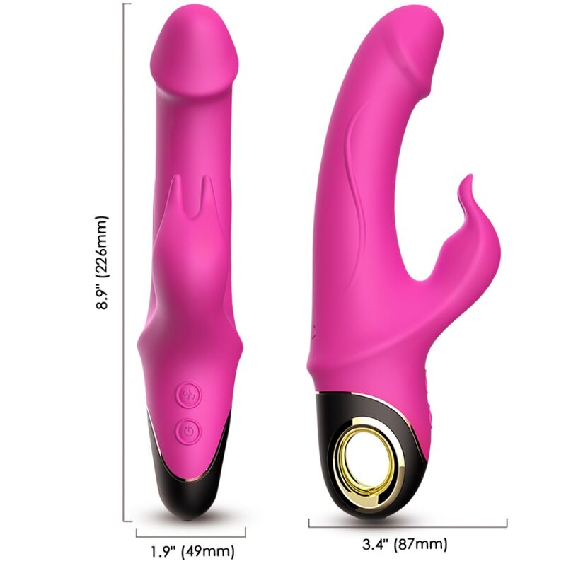 Vibrador ARMONY Meteror Coelho Rotator Fúcsia, mostrando o design ergonómico e estimulador clitoriano.