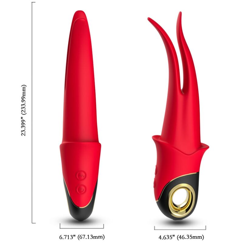Vibrador ARMONY Shadow Dupla Cabeça Vermelho, silicone macio e design ergonómico