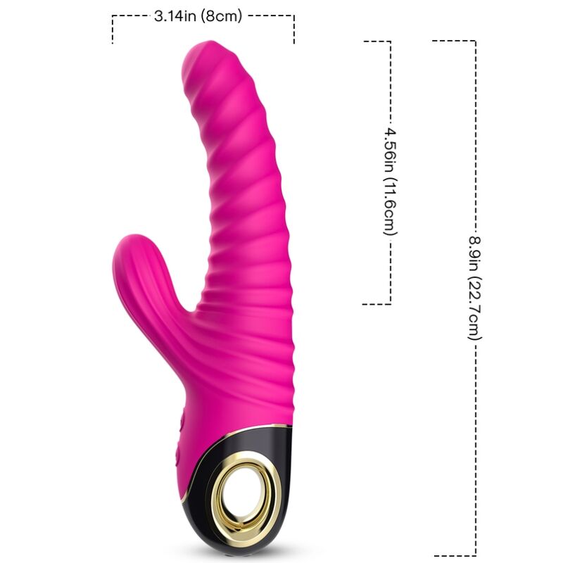 Close-up of the ARMONY Vibrador Silicone Eternity Fúcsia showing its ergonomic design and smooth texture.