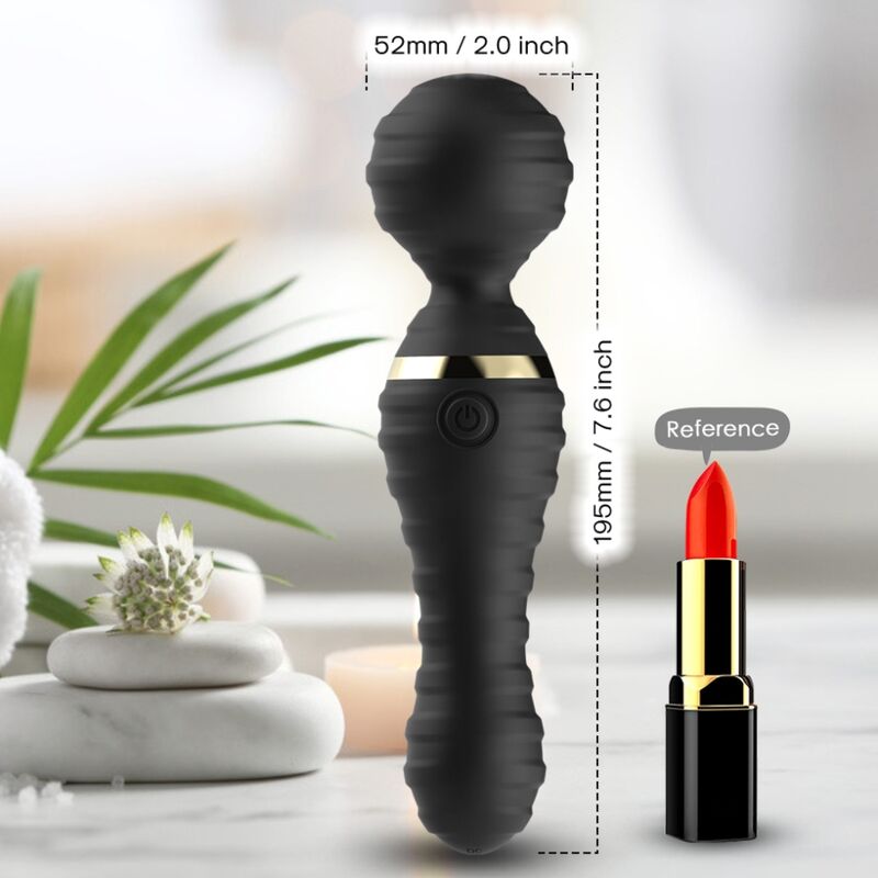 Close-up do ARMONY Massageador Vibrador Freedo Pequeno Preto, destacando seu design ergonômico em silicone.