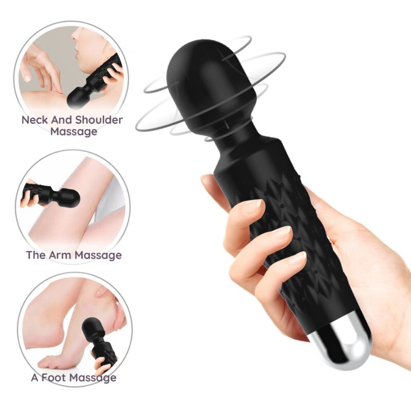 Close-up do Vibrador Massageador ARMONY com Cabeça Flexível e Design Ergonómico