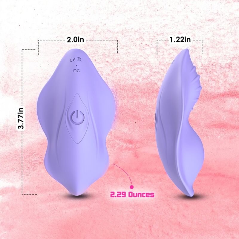 ARMONY Calcinha Vibratória Wearable Whisper com Controle Remoto Roxo, mostrando design ergonômico e material de silicone.