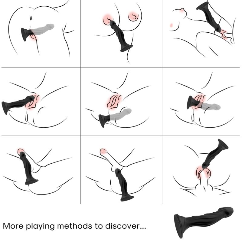 Close-up do ARMONY Vibrador Dildo e Plug Anal Controle Remoto Preto, mostrando seu design ergonômico e material de silicone.