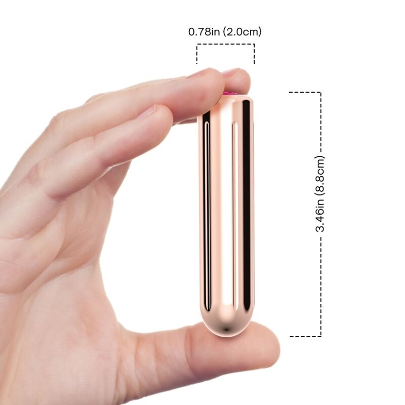 Bala vibratória Armony Warhead Dourada de silicone com 9 modos e recarregável.