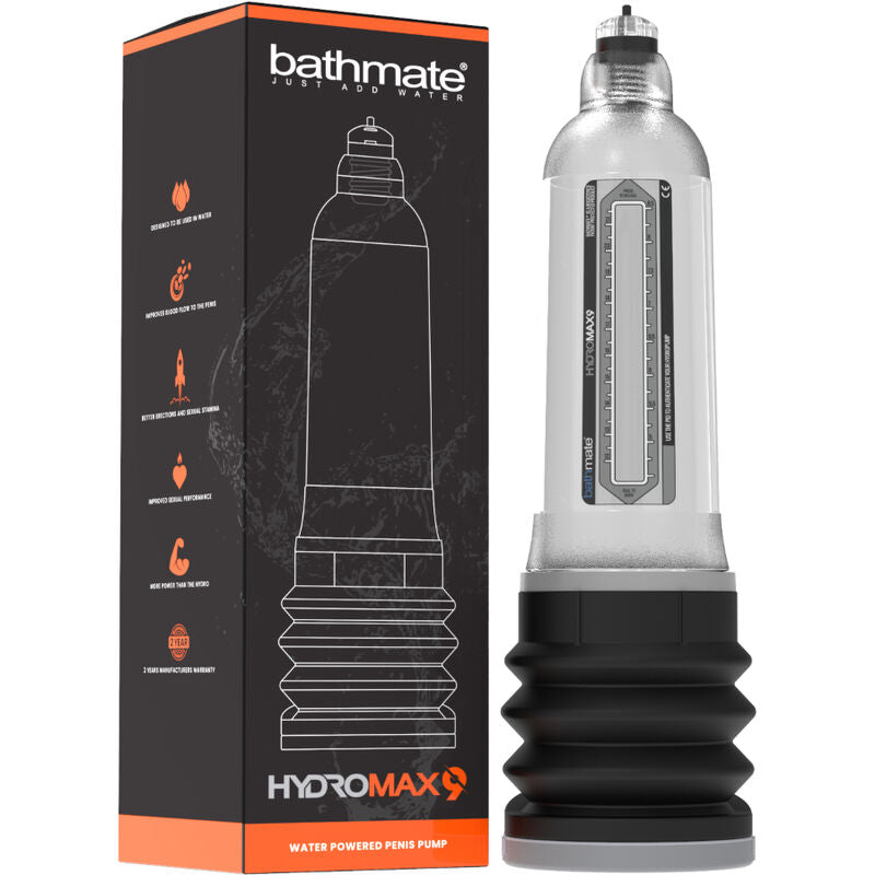 Bomba de Aumento Peniano Bathmate HydroMax 9 Transparente para desenvolvimento masculino.