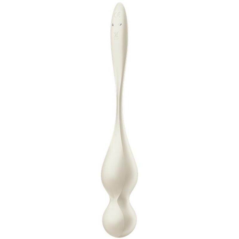 Close-up das Satisfyer Bolas Vibratórias de Kegel Love Birds, mostrando o seu design ergonómico e material de silicone suave.