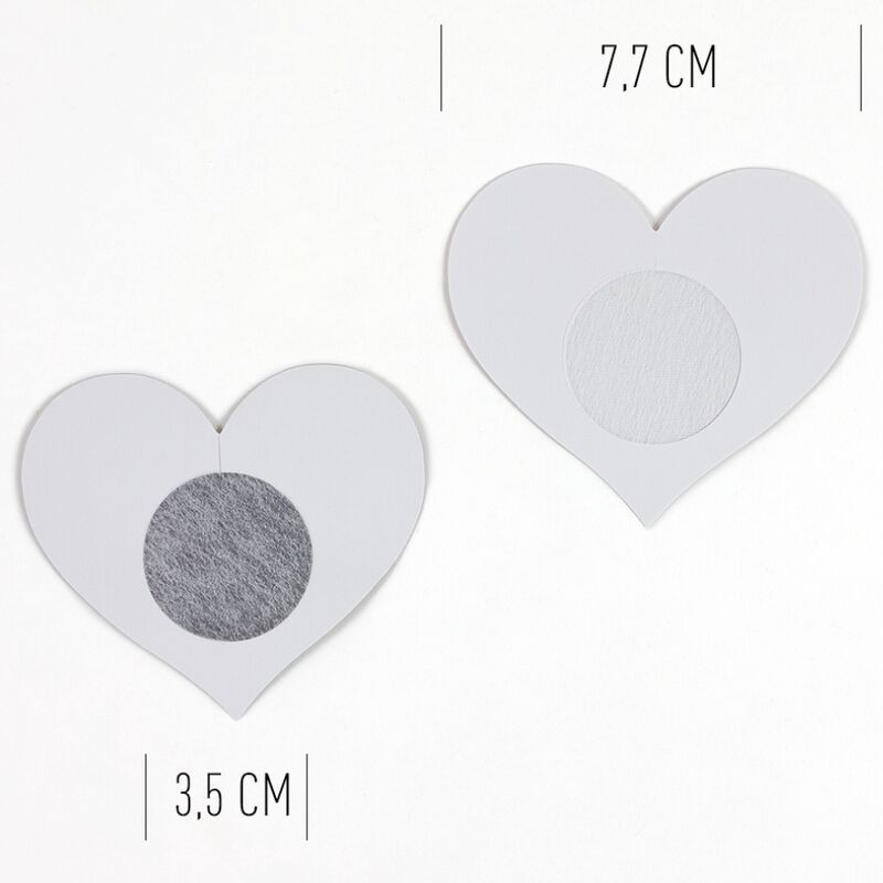 Close-up das Coberturas de Mamilos Holográficas Coração SECRET PLAY