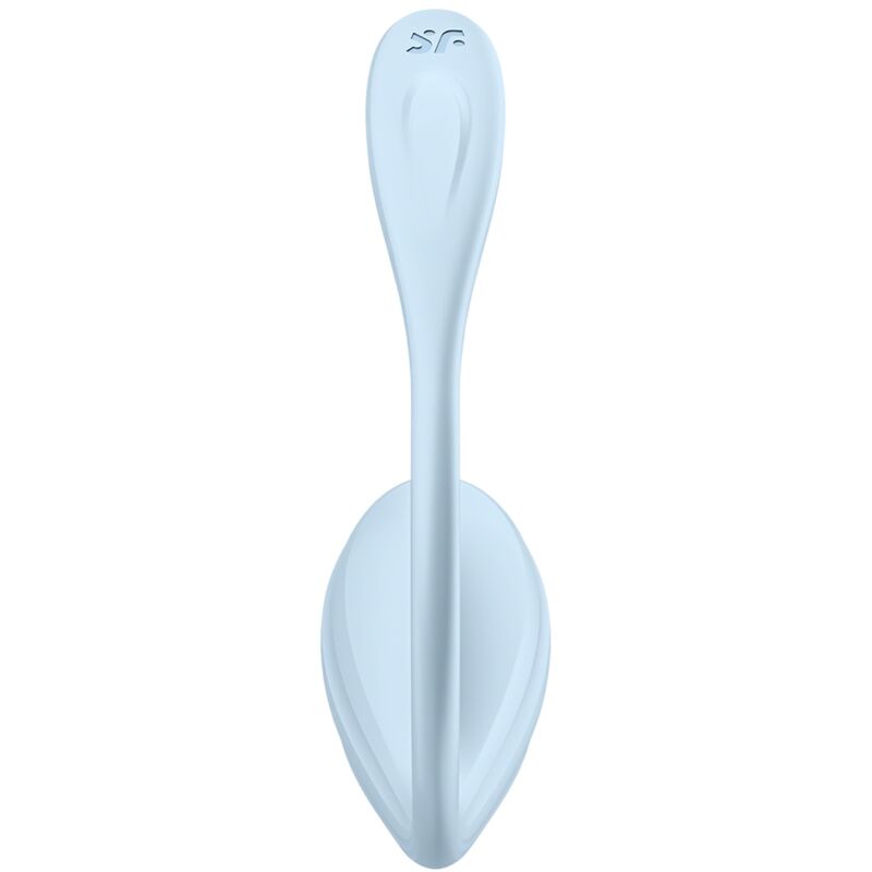 Satisfyer Estimulador de Ponto G Pétala Lisa em azul, mostrando seu design flexível e textura.