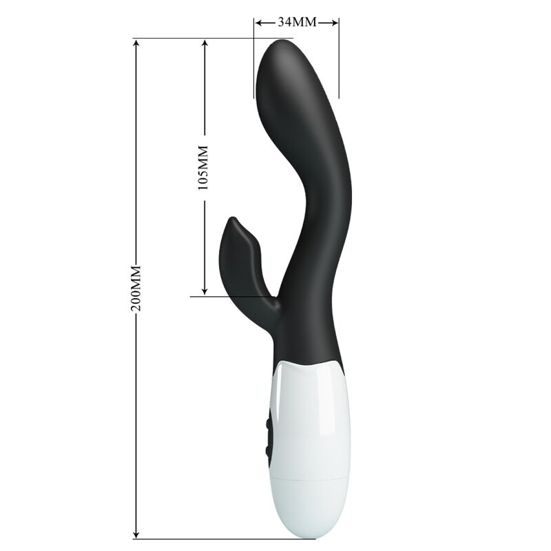 Close-up of the PRETTY LOVE Vibrador Brighty Ponto G e Clítoris with 30 Functions, showing its ergonomic design and silicone texture.