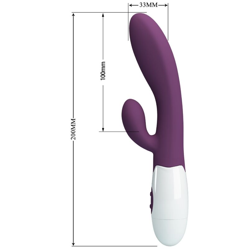 Vibrador coelho Pretty Love Alvis roxo de silicone com estimulação de ponto G e clitóris.