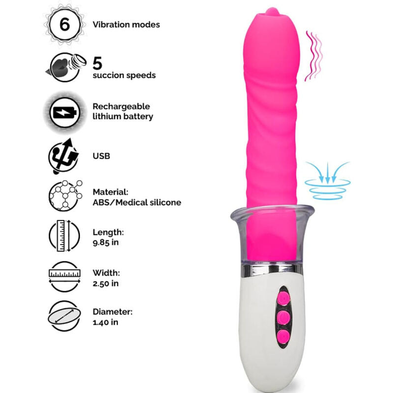 Imagem do Armony Vibrador Liberty com Impulso e Língua Estimuladora, destacando o seu design e funcionalidades.