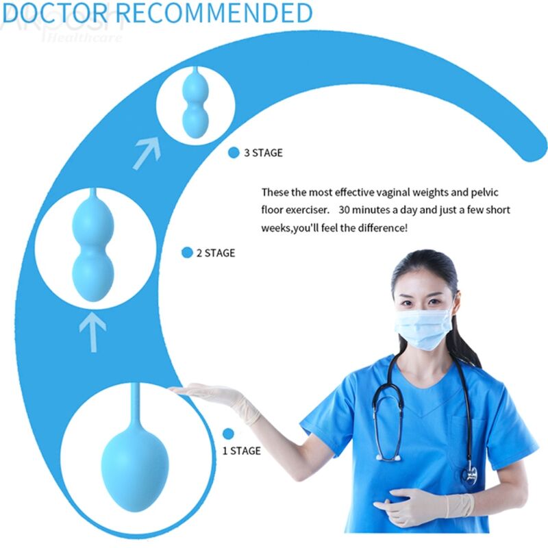 Haltere Vaginal ARMONY Anabiosis de 3 Níveis Azul para fortalecimento pélvico e prazer.