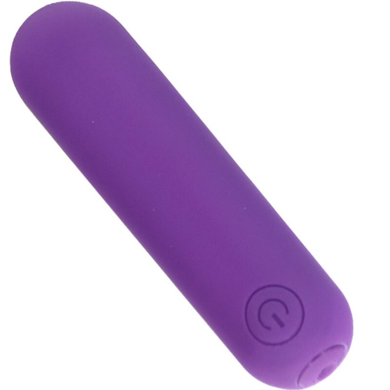 Close-up do Vibrador Bala ARMONY de Silicone Roxo, destacando o design discreto e a superfície suave.
