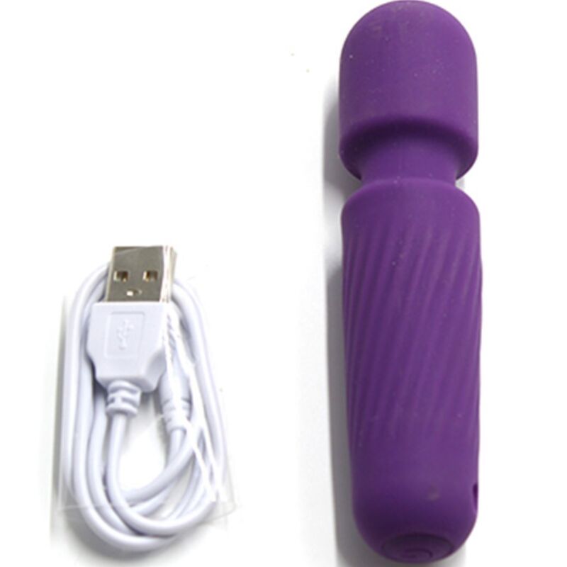 Close-up do Mini Massageador e Vibrador Armony Recarregável de 10 Vibrações na cor roxa, destacando seu design e material.