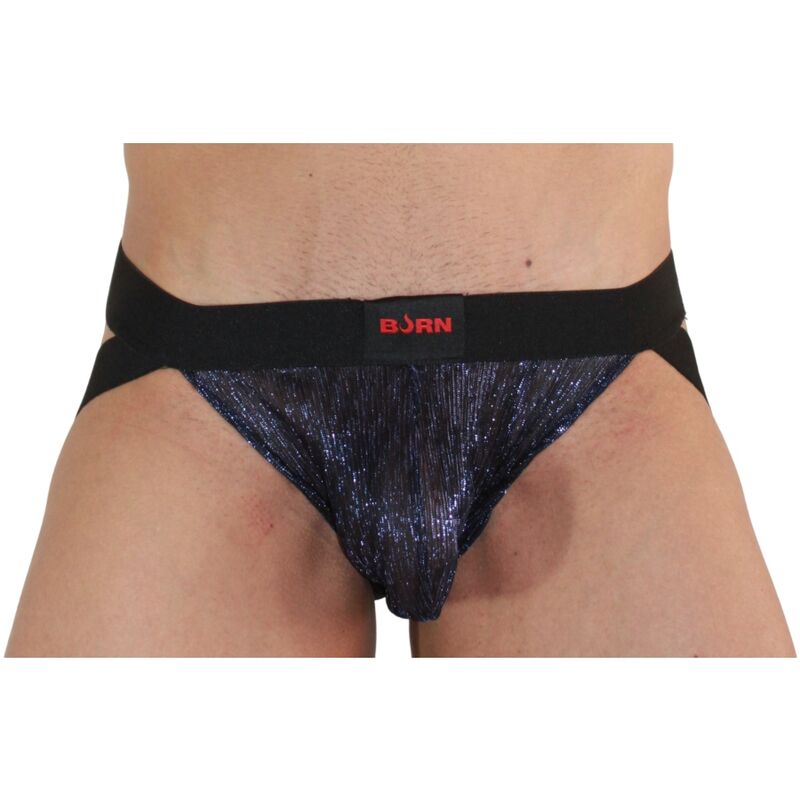BURN Jockstrap Brillante Azul/Negro Sensual