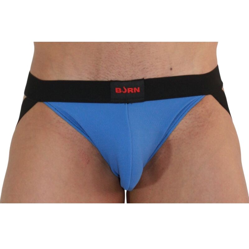 Jockstrap Masculino Estilo Sensual Azul e Preto