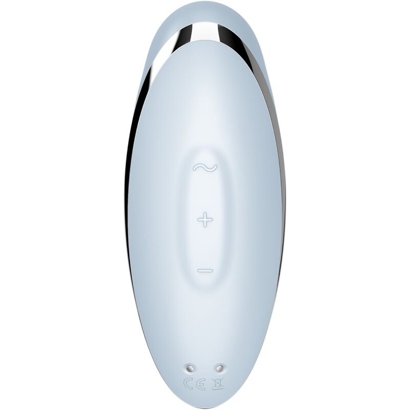 Satisfyer Tap & Climax 2 Vibrador e Estimulador Azul, com design ergonómico e silicone suave para dupla estimulação.