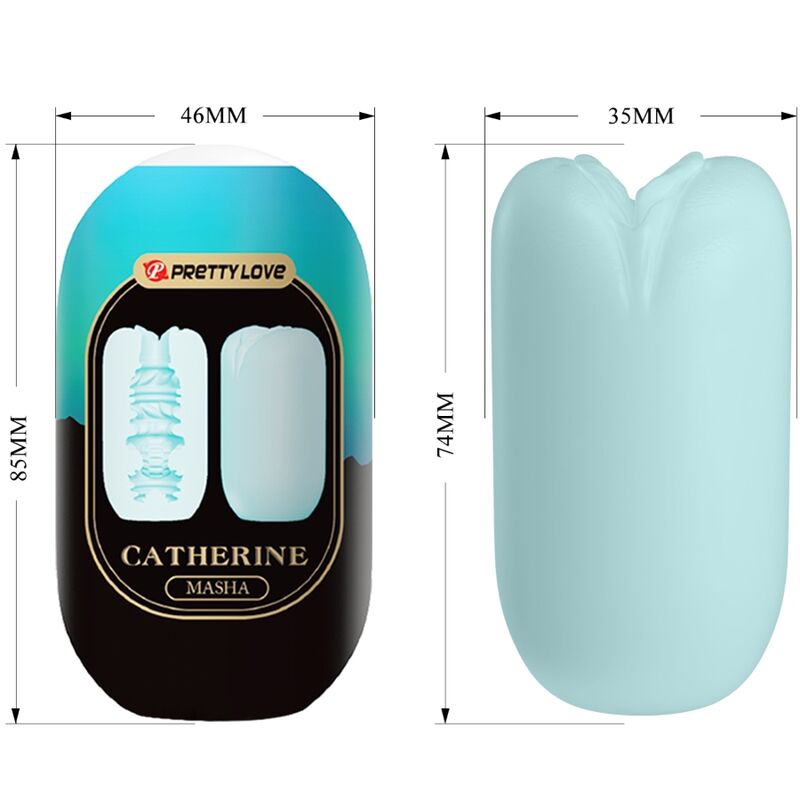 PRETTY LOVE Masha Masturbador Masculino Ovo Elástico Textura Azul: design discreto e textura interna